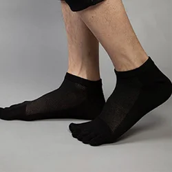 Free sample Comfortable Cotton Mens Crew Sports Five Fingers Toe Socks 5 Fingers