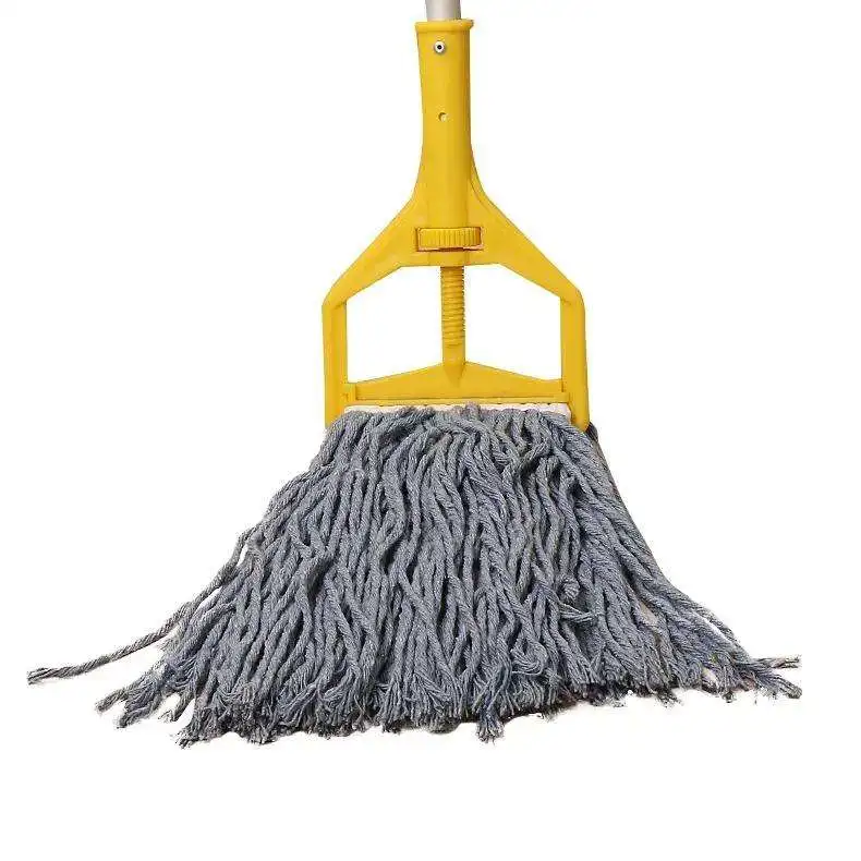Factory Wholesale Floor Cleaning Wax Dragging Mop Replaceable Cotton Yarn Bar Plastic Clip Mop Head
