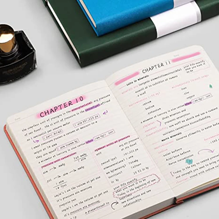 Low price A5 size hard cover smooth writing lined journal writing pads & custom notebook