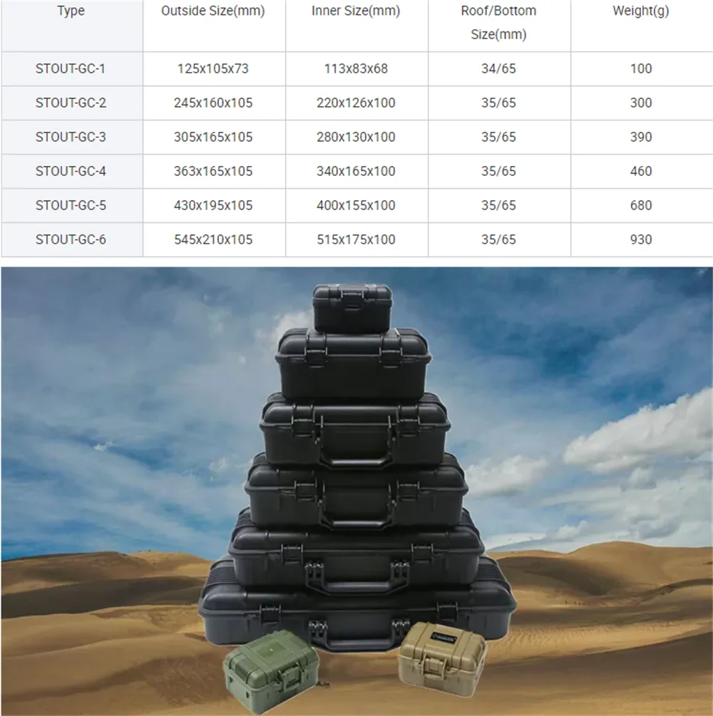 Mini case small tool box gun case hard shot gun box plastic plastic square box