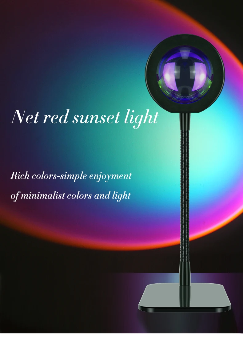 SML Romantic 180 Degree Rotation Sun Projector Floor Light Sunset Projection Lamp Home Decoration Sunset Projection Lamp