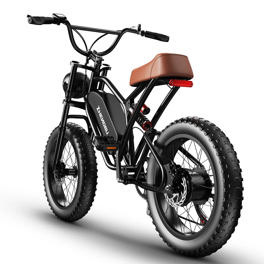 Горячая Распродажа ZHENGBU EUY S4 20 дюймов 1000 Вт 48 в 10 Ач 15 Ач 20 Ач электровелосипед Горный полный подвесной толстые шины Ретро винтажный Электрический велосипед