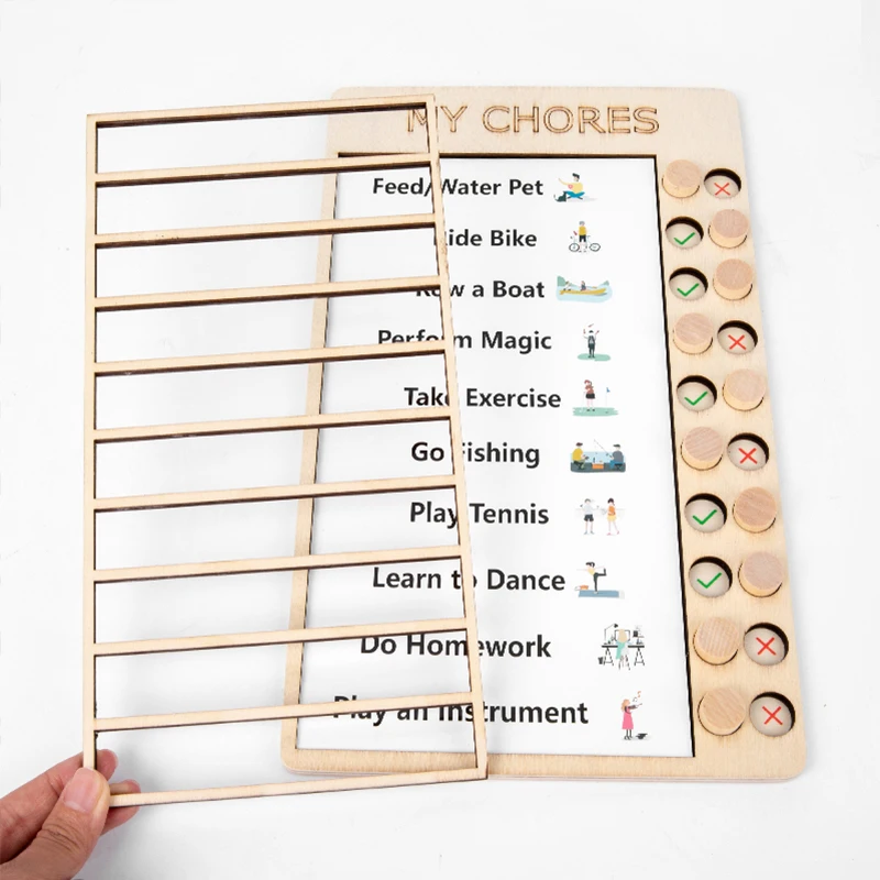 Unisex Educational Punch Board for Children Self-Discipline Habit Development Plan Completion for 2-4 Years and 5-7 Years