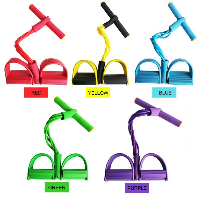 Yoga Fitness Body Trimmer Foot Multi-Function Tension Sit-up Pull Rope 6 Tube Elastic Resistance Bands Gym