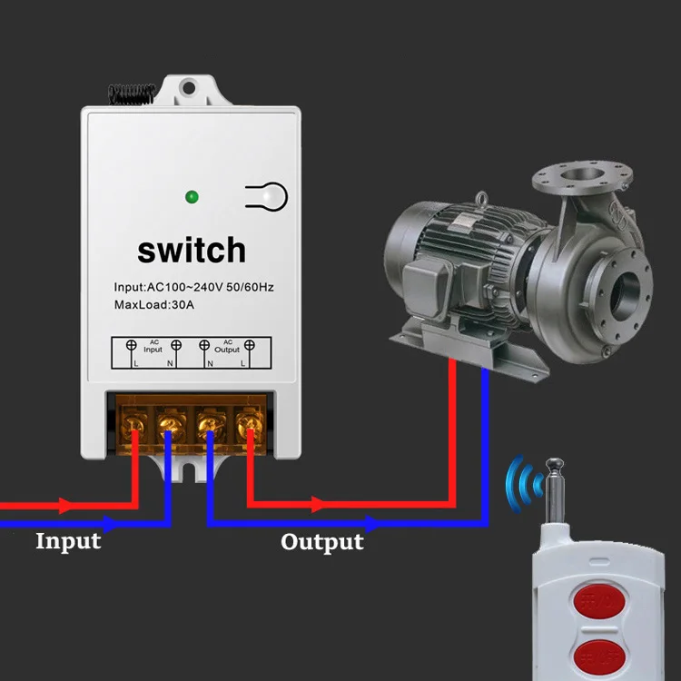 high quality high power outdoor ac 220v 110v home wall light RF intelligent digital  Wireless Remote Control Switches for motor