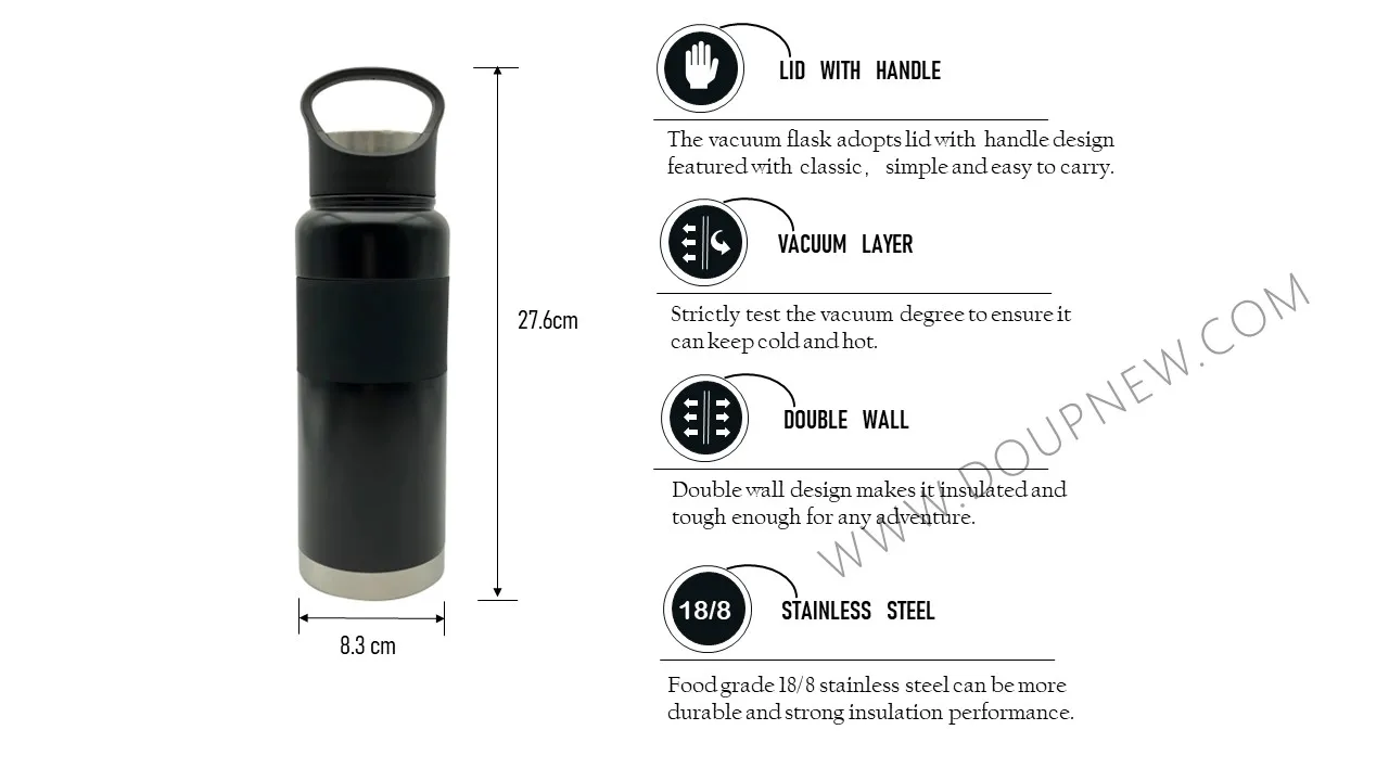 25oz Travel Stainless Steel Vacuum Flasks Thermo Cup Water Bottler Thermocup Water Thermos With Carry Handle