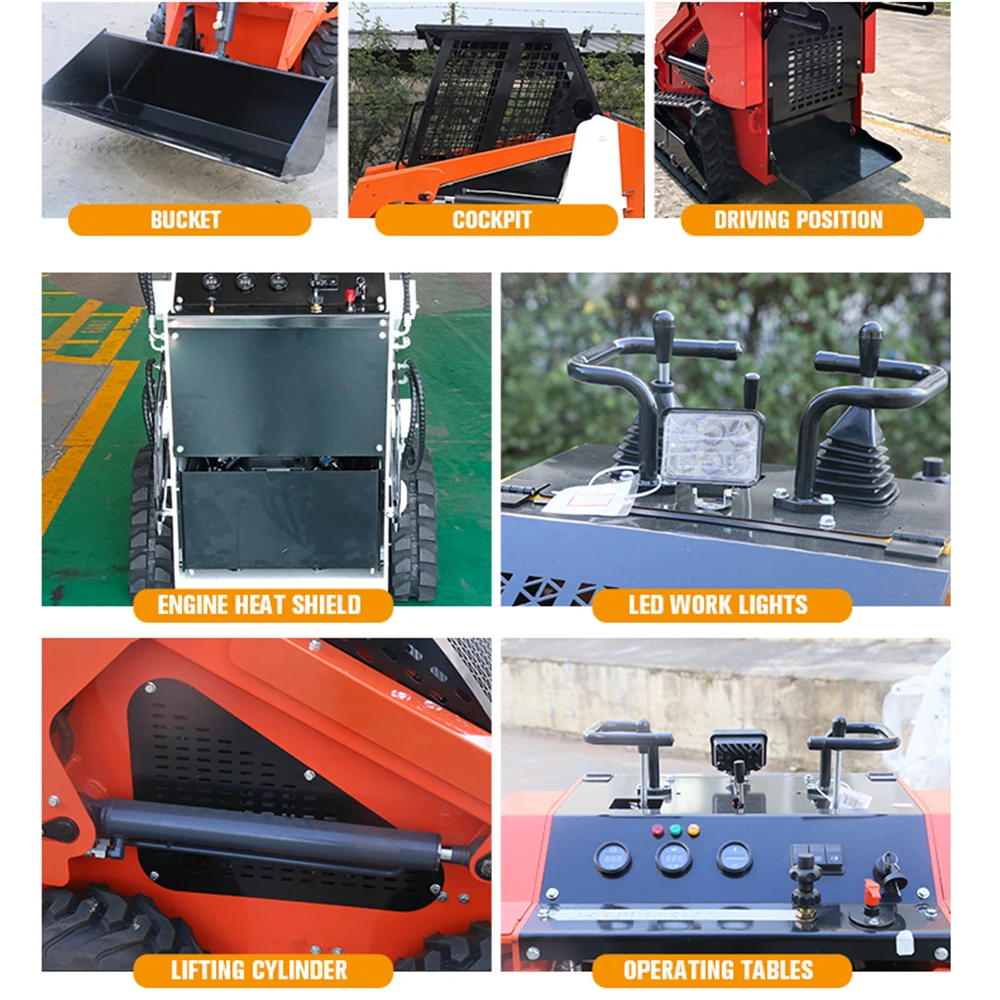 Euro 5 Ce Epa Skid Steer Loader 360kg 480kg Small Mini Skid Steer Loader For Sale Fast Shipping
