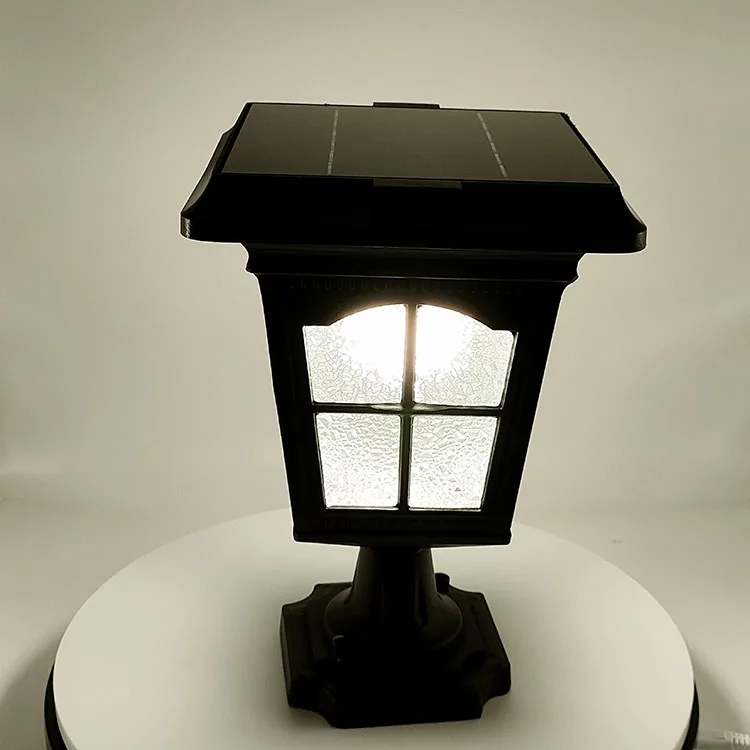 
Vintage style waterproof 400 lumen high bright aluminum outdoor solar post cap lights 