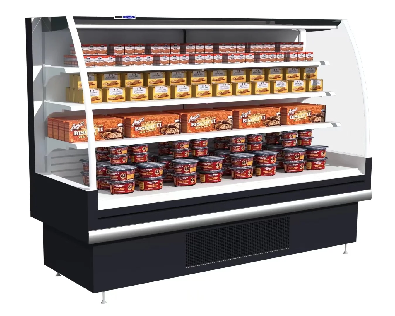 Custom Multideck Commercial Supermarket Display Fridge Air Curtain Refrigerator for Fruits and Vegetables