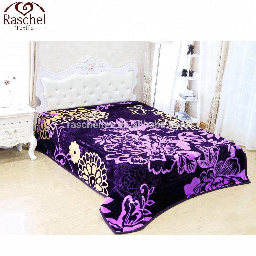 South African style wholesale 100% Polyester  embossed solaron 2ply 5kg  raschel  blanket