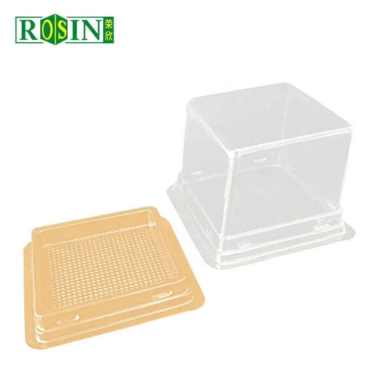 10 x 10 x 5 Cheap Plastic Round Golden Plastic Mini Food Cake Tray With Clear Lids