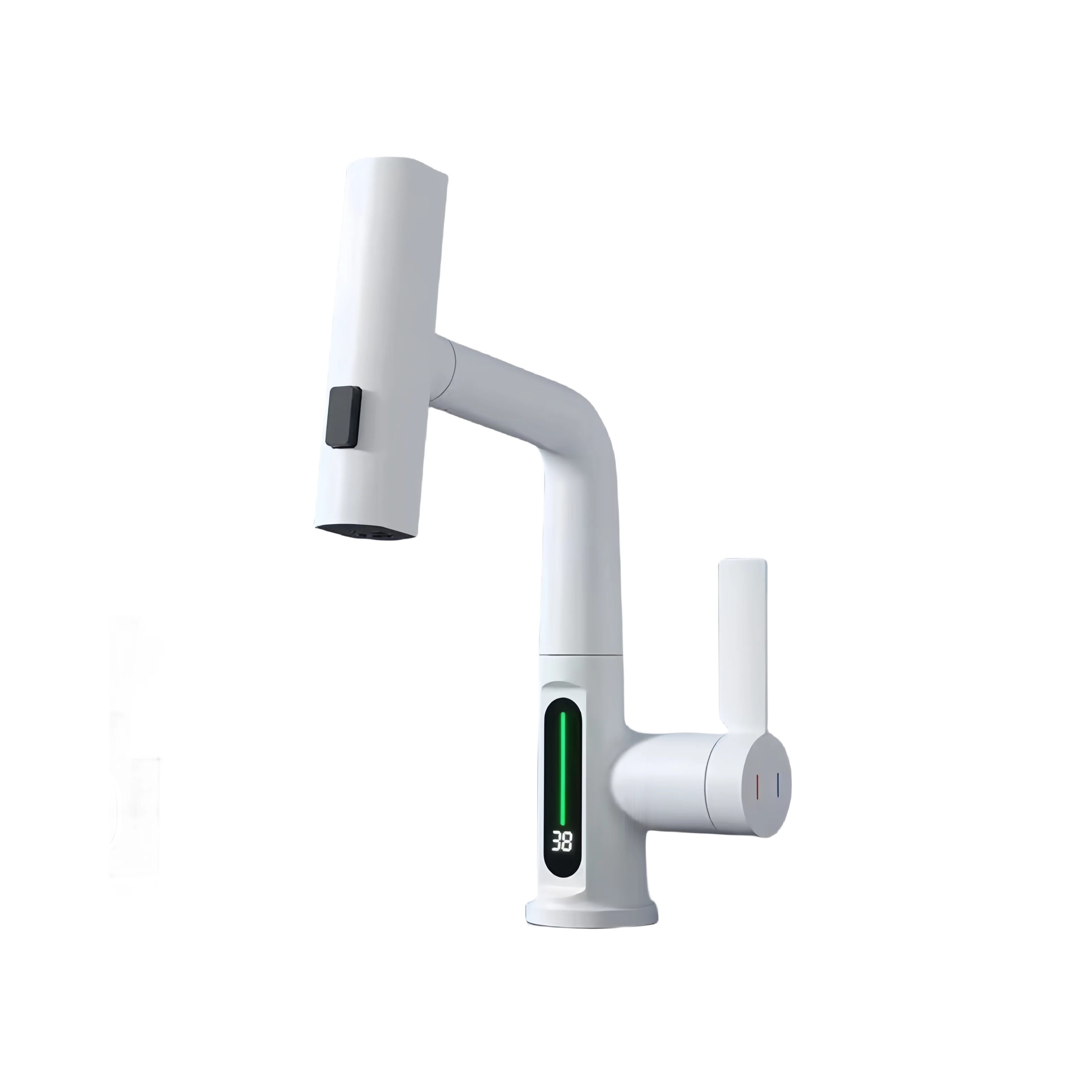 Temperature Display Sink Faucet,Brass Body,Anti-Skid Switch,Hot and Cold Dual Control