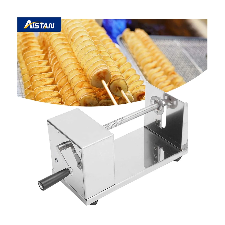 YF-PT100 Tornado Potato Slicer, Manual Vegetable Spiral Spiralizer With NonSlip Rubber Feet Thicker Stainless Steel