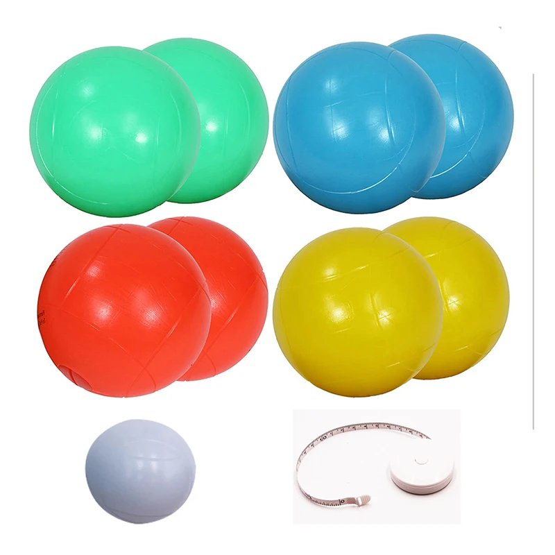 90mm LED,  Lawn Bocci Ball Game Set with 8 Poly-Resin Balls, 1 White Pallino Carrying Bag, Measuring Tape for family fun