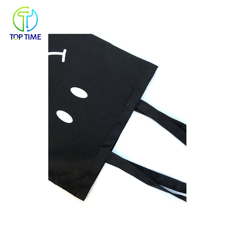 
Promotional Shopping Custom Printed Black Organic Cotton Tote Bag 