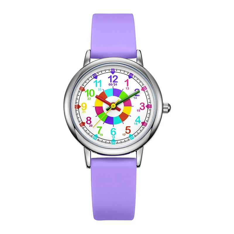Purple Utakata waterproof kids Silicone Strap Colorful children Watches candy color  Kid Watches In Wristwatches A0009