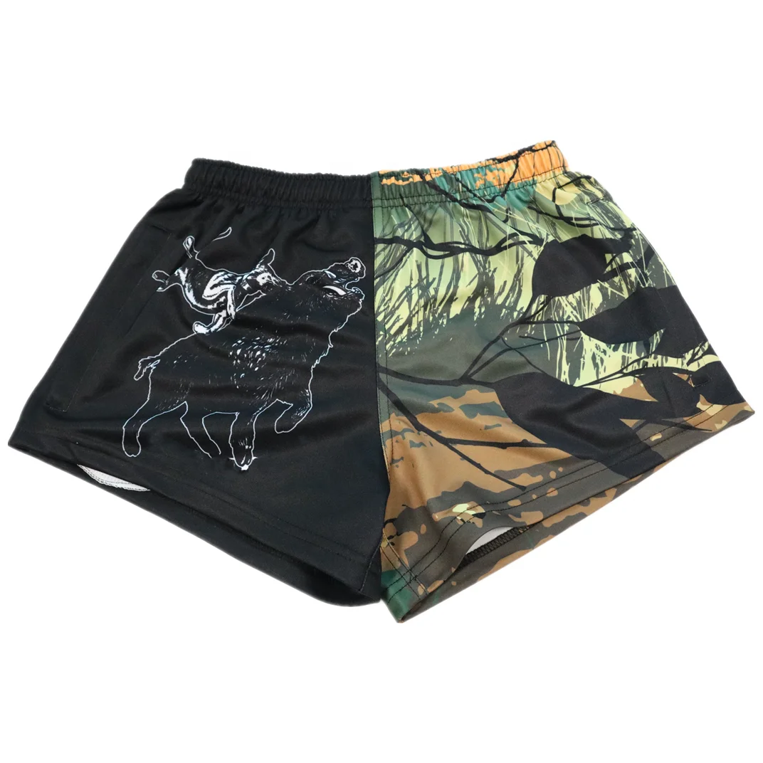 Manufacture custom made rugby football wear tight fit rugby league footy shorts sublimation print