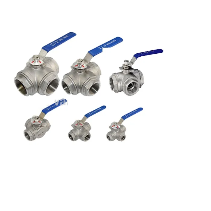 Трехходовой шаровой клапан из нержавеющей стали с фиксирующей ручкой/Водяной фланец, шаровой клапан