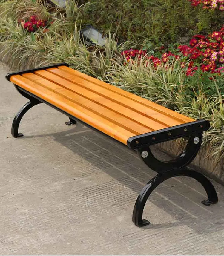 Heavy Duty All Weather Rust Free 2345 Seats Wood Customized Decorative Outdoor Garden/Park/Patio Bench with Cast Aluminum Legs