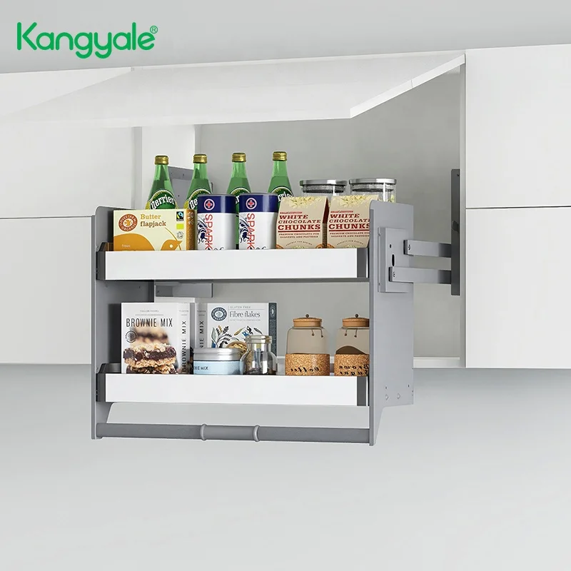 Kangyale Kitchen Organization Products Tall Cabinet Elevator Basket Multifunction Pull Down Storage Basket