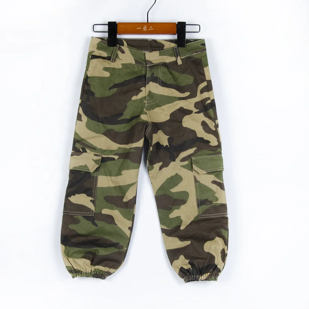 Wholesale Baby Kid Children Boy Wild Camouflage Tactical Cargo Legging Trousers Pants Elastic Waistband Bottoms Leisure Sporty
