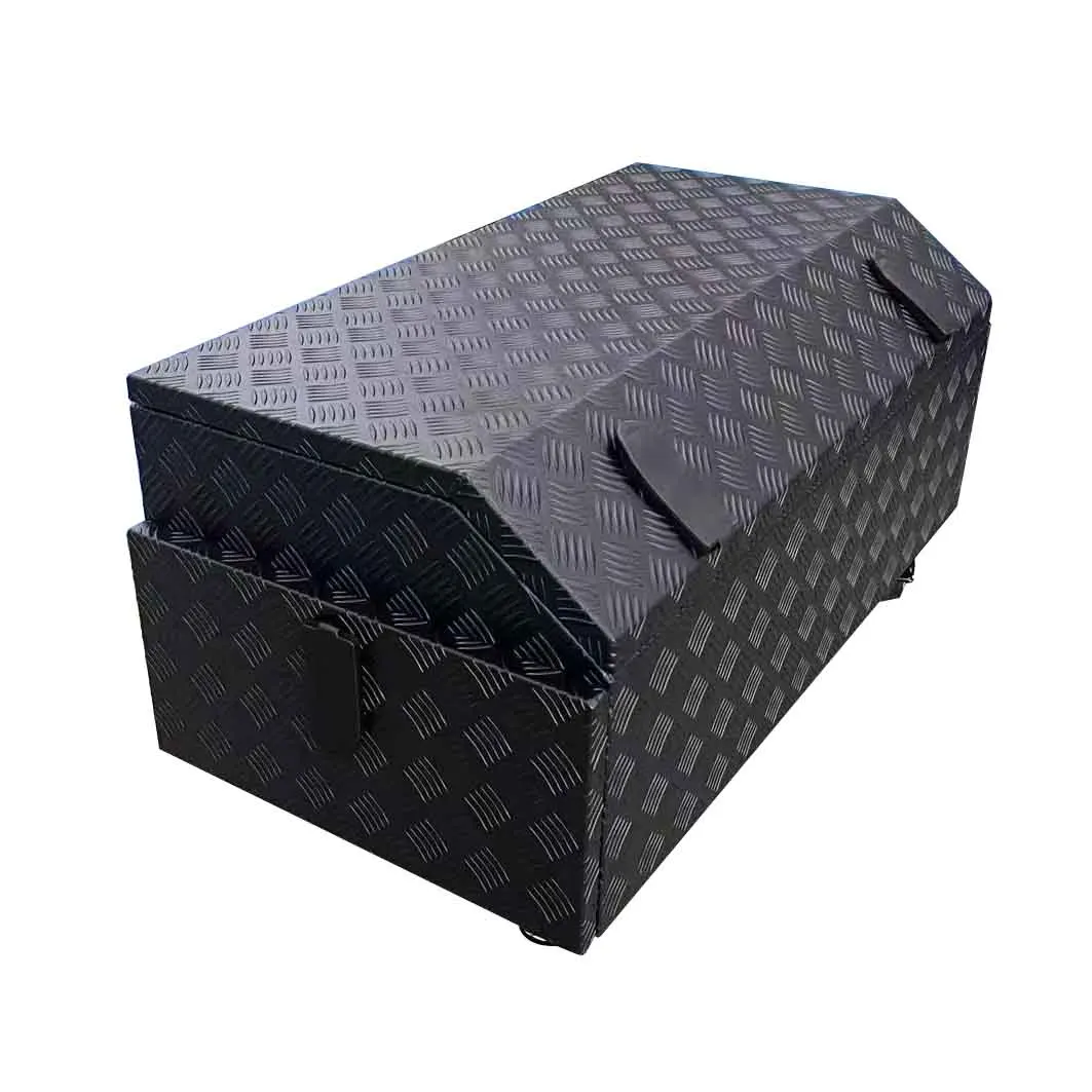 Heavy  Black Powder Coated  Aluminum Diamond Checker Drawer Toolbox  Drawer  Metal Truck Storage with Wheels