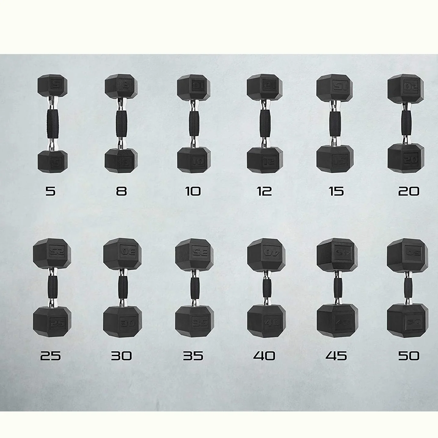 High Quality Anti-Slip Hex Rubber Dumbbell Set Gym Equipment