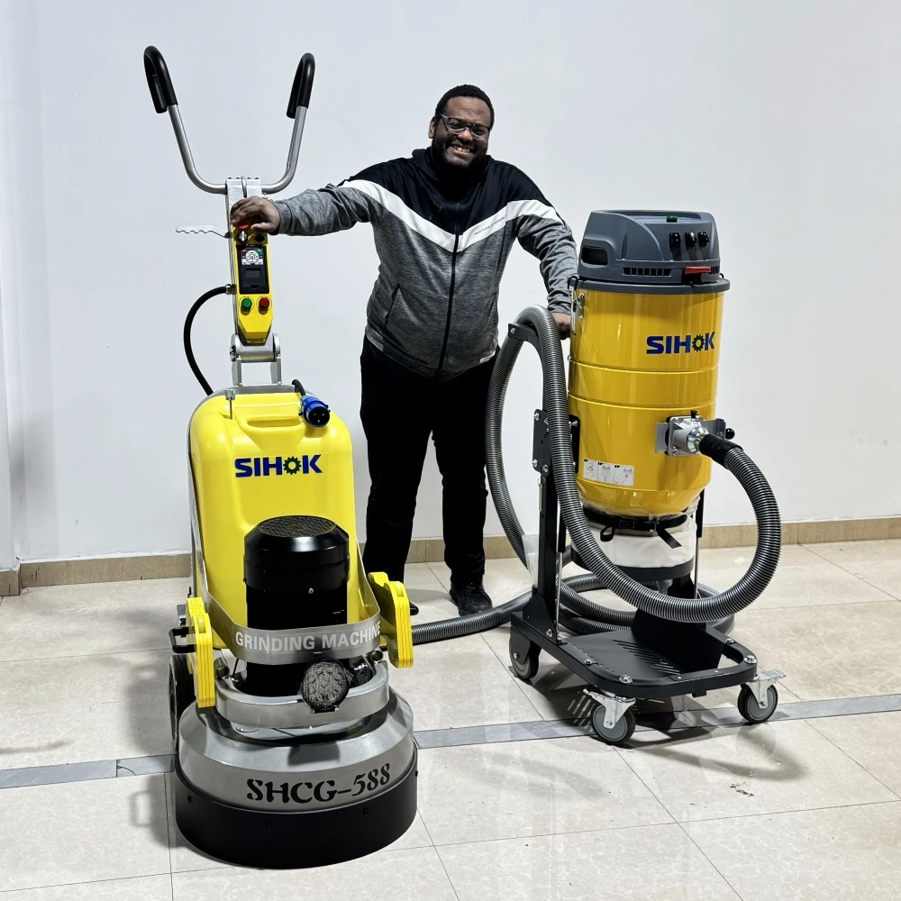 Factory Sale Diamond Disc Granite Terrazzo Concrete Floor Polishing Planetary Polisher Floor Concrete Grinder With Dust Vacuum