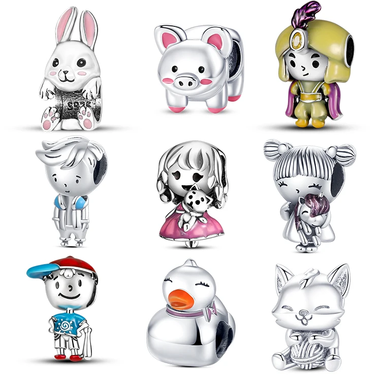Private Labels 925 Silver Jewelry Original Custom Logo Kawaii  Charms For Jewelry Making