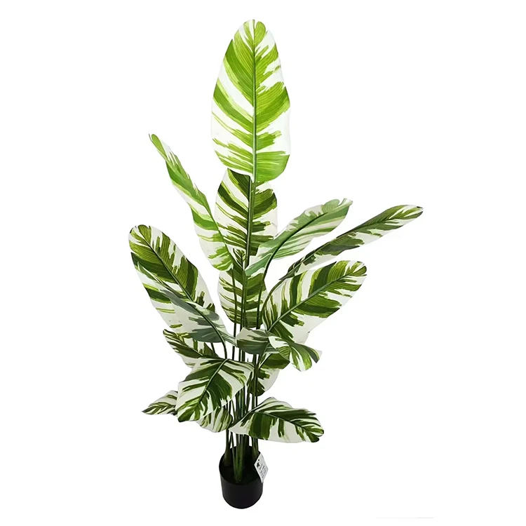 Fake Bird of Paradise Decoration Plant Plastic Traveler Artificial Tree Leaves Banana