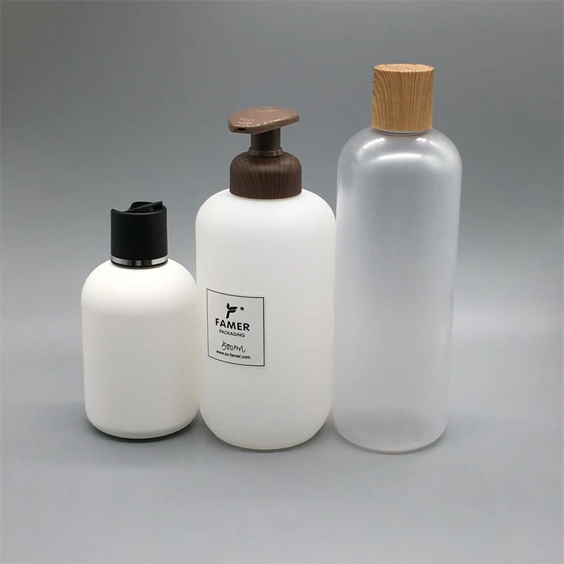 Custom Logo print 250ml plastic PET clear shampoo bottle 8 oz 12 oz bottles plastic manufacturing cap toner bottle