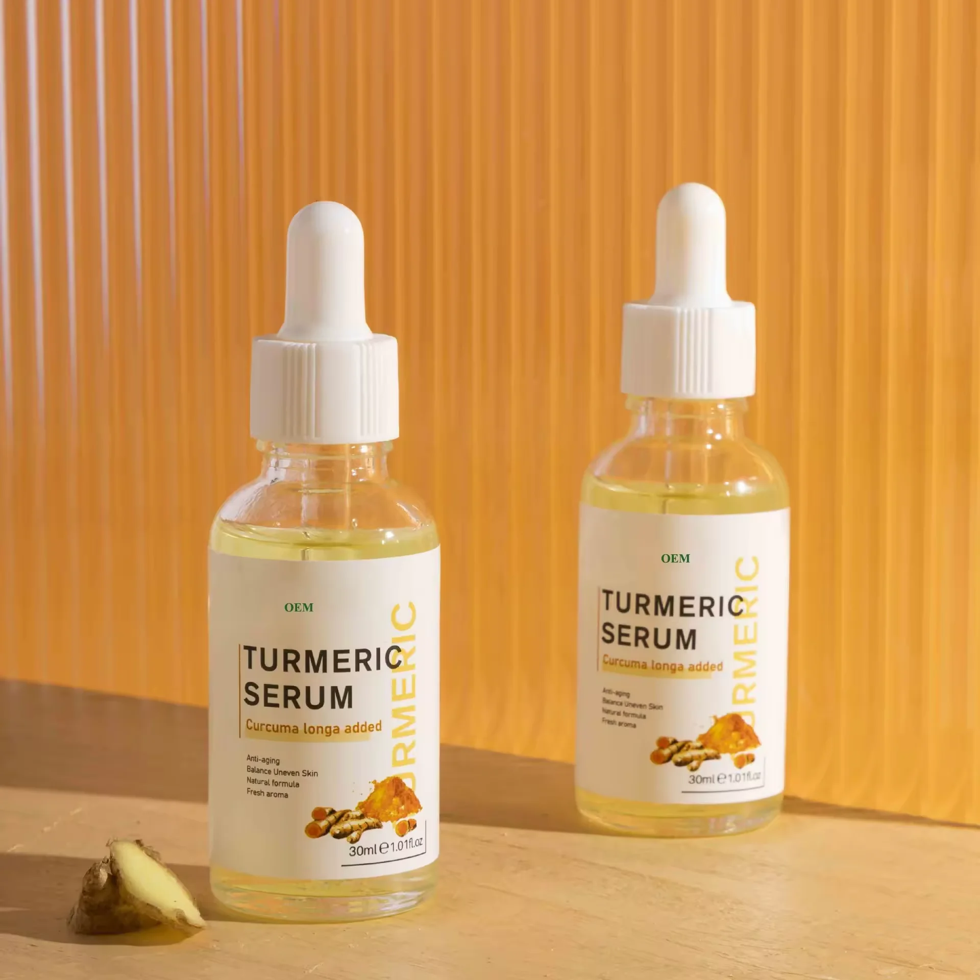 Custom Organic Natural Vegan Vitamin C Turmeric  Serum OEM/ODM Anti Age Face Serum Skincare