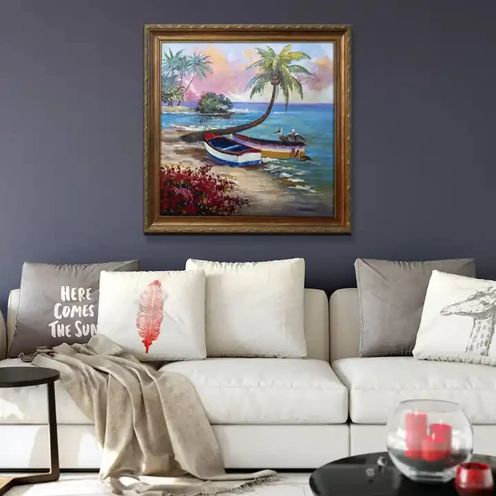 Cuadros landscape handmade acrylic Decorative coconut tree seascape oil painting