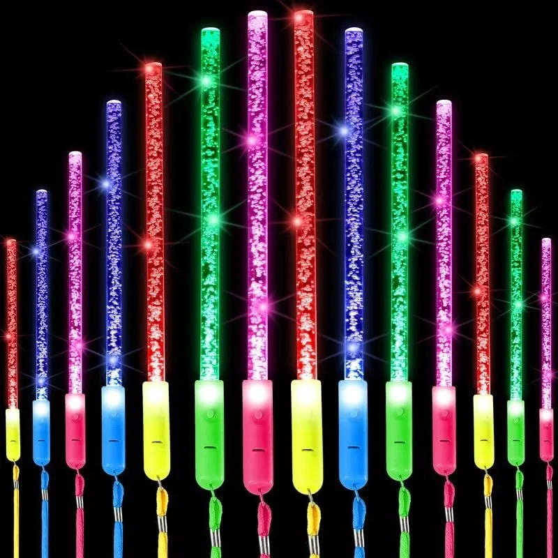 Led Light Up Glow Wand Glow Sticks Acrylic Bubble Glow Stick Wands For Birthday Party Favors Decors