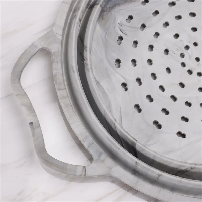 Folding Colander Silicone Fruit Vegetable Silicon Drain Basket Strainer Drain Basket