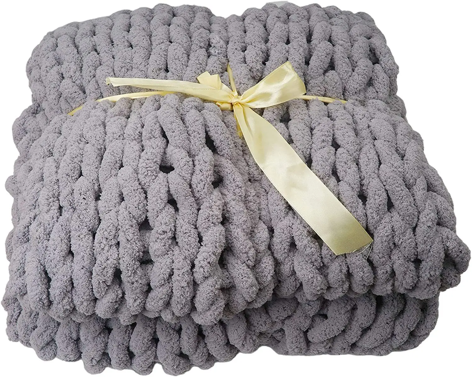 Eco-Friendly Chunky Knit Throw Heavy Super Soft Handmade Cozy Weighted Knitted Blanket