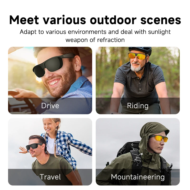 New Black technology G02 smart BT glasses anti-UV outdoor sport glasses listen music phone call AI voice assistant smart glasses