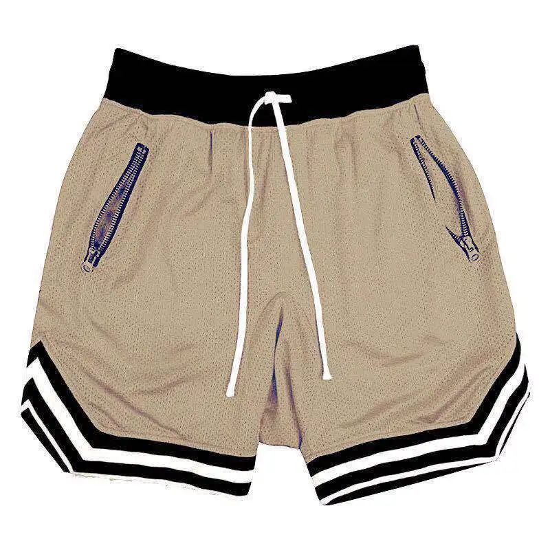 Wholesale 100% Polyester Custom Male Wear Summer Shorts Men Cool Custom logo side zipper pocket Men Cargo mesh shorts