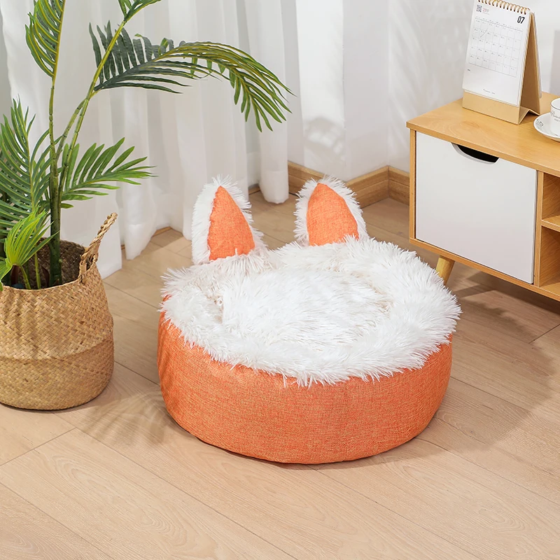 Dropshipping Dog kennel cat kennel all seasons universal antiskid web celebrity cat ears warm pet bed