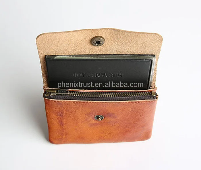 Trending leather wallet girls zip pocket natural soft slim leather kid wallet
