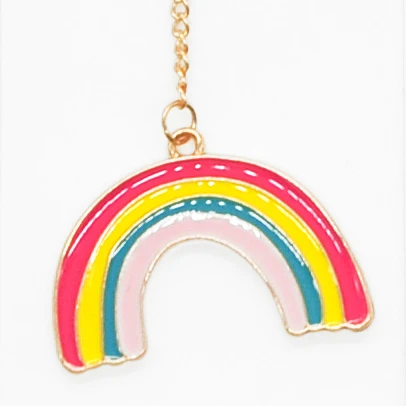 Alloy Chain Bookmark with Rainbow Charm