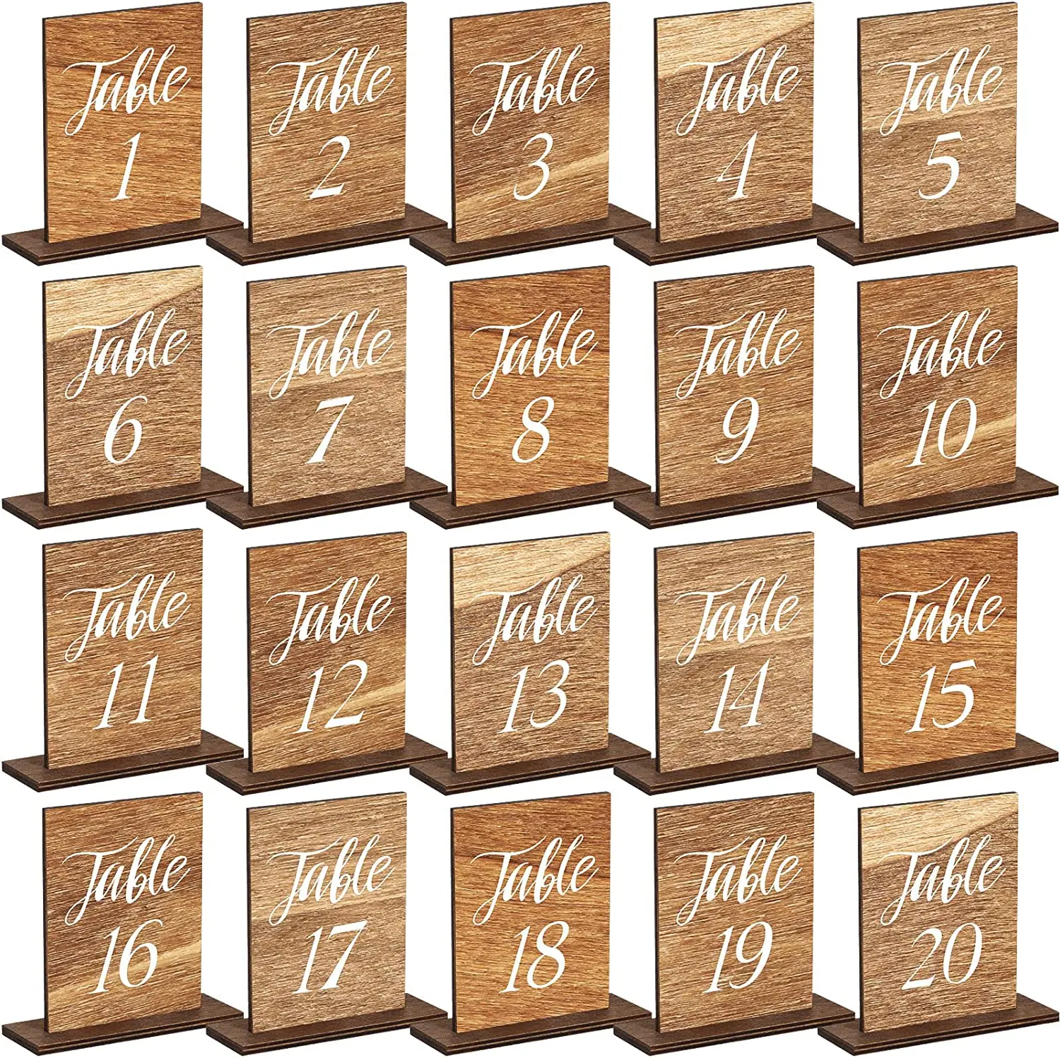 Wedding Table Numbers sign with Wooden Base rustic Wedding Centerpieces for Tables Number Wooden tabletop display