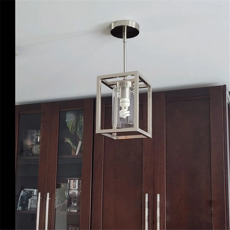 Vintage Lamp Black Retro Industrial Iron Metal Wire Basket Cage Style Light Durable Glass Shade