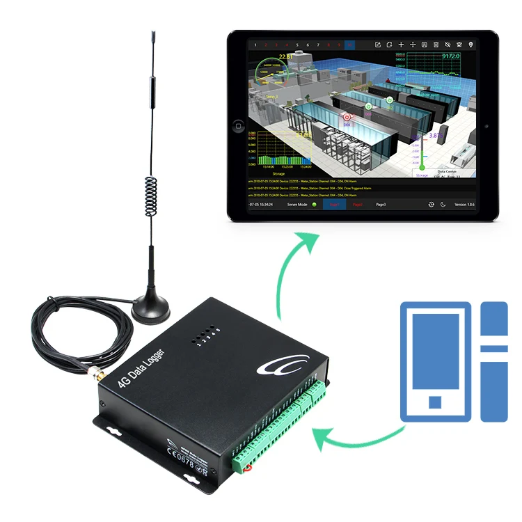 Voltage and current data logger 8 modbus rs485 interface water pressure 4g meter monitoring system ethernet