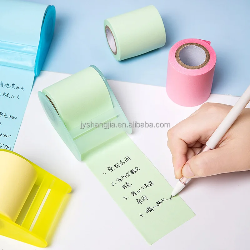 Custom logo bright color strong adhesive roll Sticky Notes round paper pad