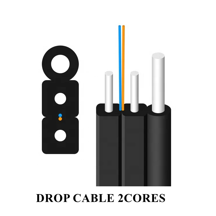 1km 1 Core 2 Core 4 Core Ftth Drop Cable G657A2 Fiber Optic Drop Cable