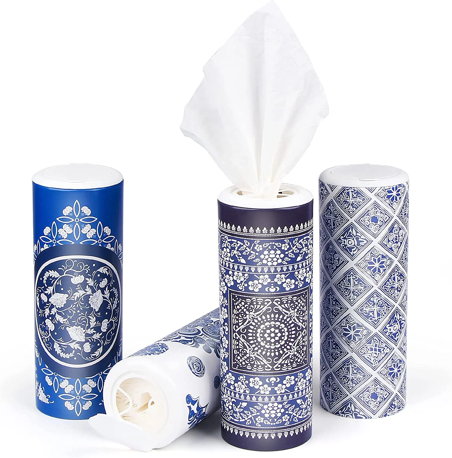 Cylinder Tissue Boxes Wood Pulp Facial Car Tissue Paper For Car Use