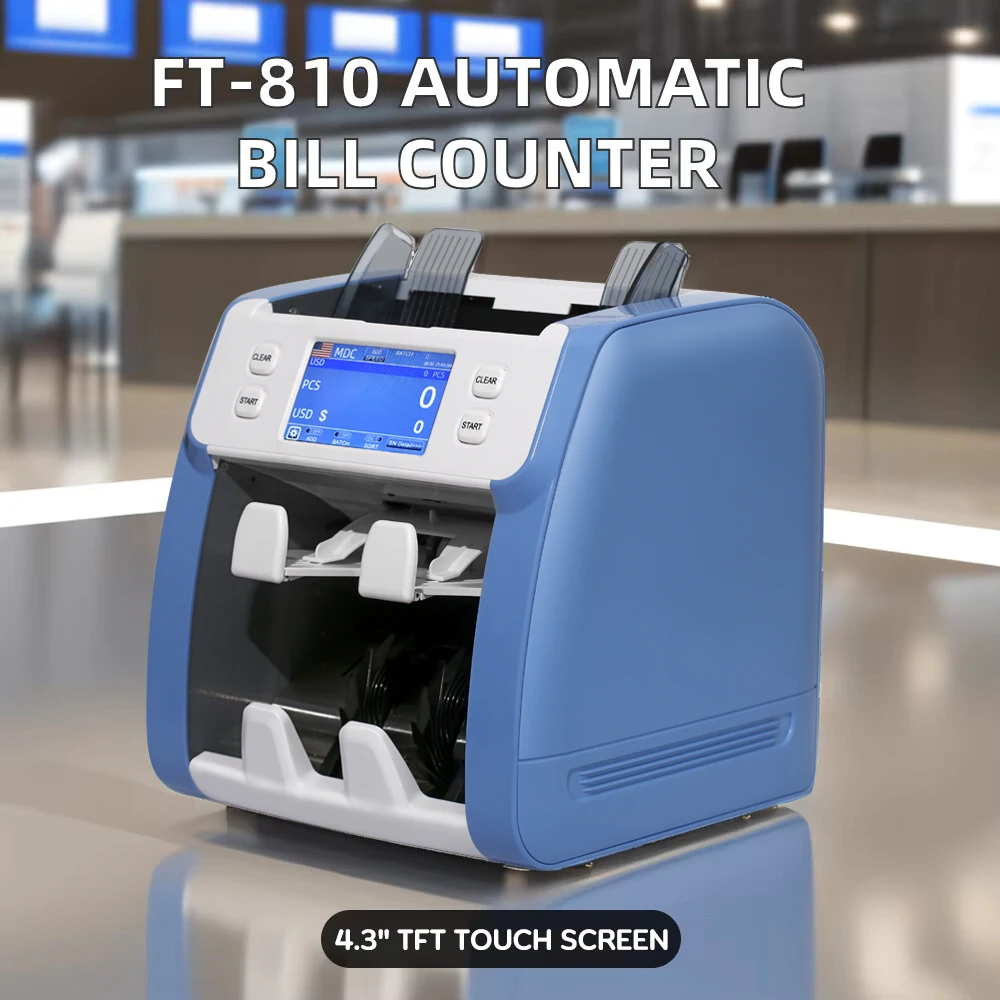 Portable Money Currency Detector Multi Function Handy LED touch screen note Counting machine with two pockets