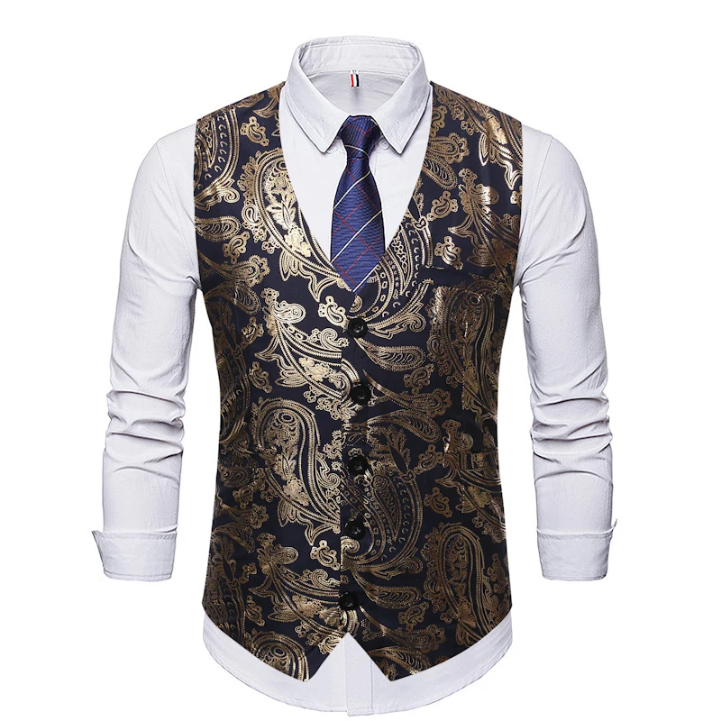 
Factory Price Wholesale Custom Wholesale Mens 100 Polyester Vest Floral Designer Steampunk Waistcoats 