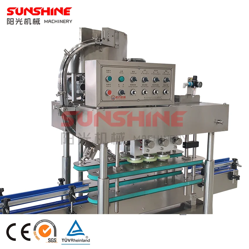 High speed linear type plastic glass bottle spindle screw sealer capper capping machine
